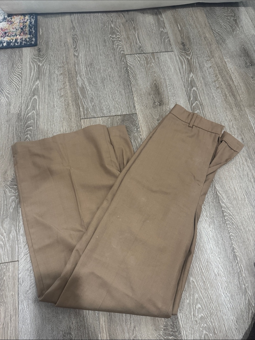 H&M Women's Tan Straight-Leg Trousers